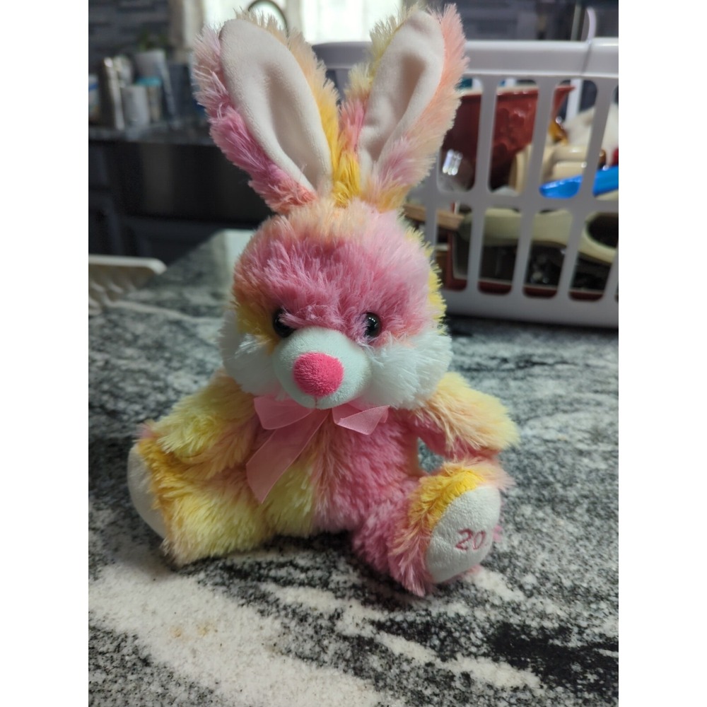 Tom's Toys Bunny Tie-Dyed Pastel  Cuddle Sized Soft Plush Easter Rabbit 2020